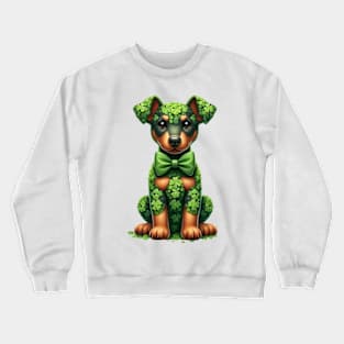 Clover Doberman Pinscher Dog St Patricks Day Crewneck Sweatshirt